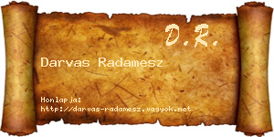 Darvas Radamesz névjegykártya